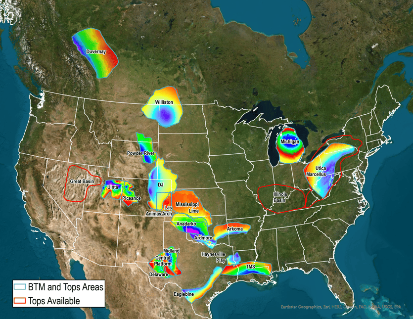 TGS Basin Temperature Modeling Onshore US