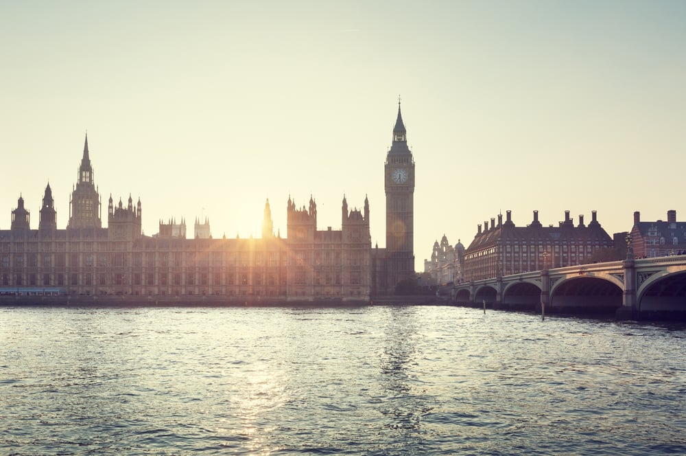 Big Ben and Westminster at sunset, London, UK