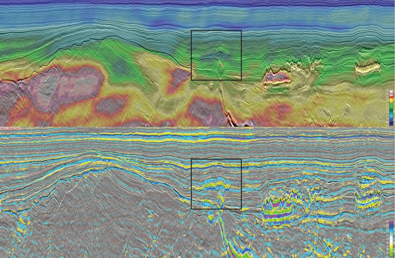 GEO ExPro - AM19 PSDM data with DM FWI velocity overlayed