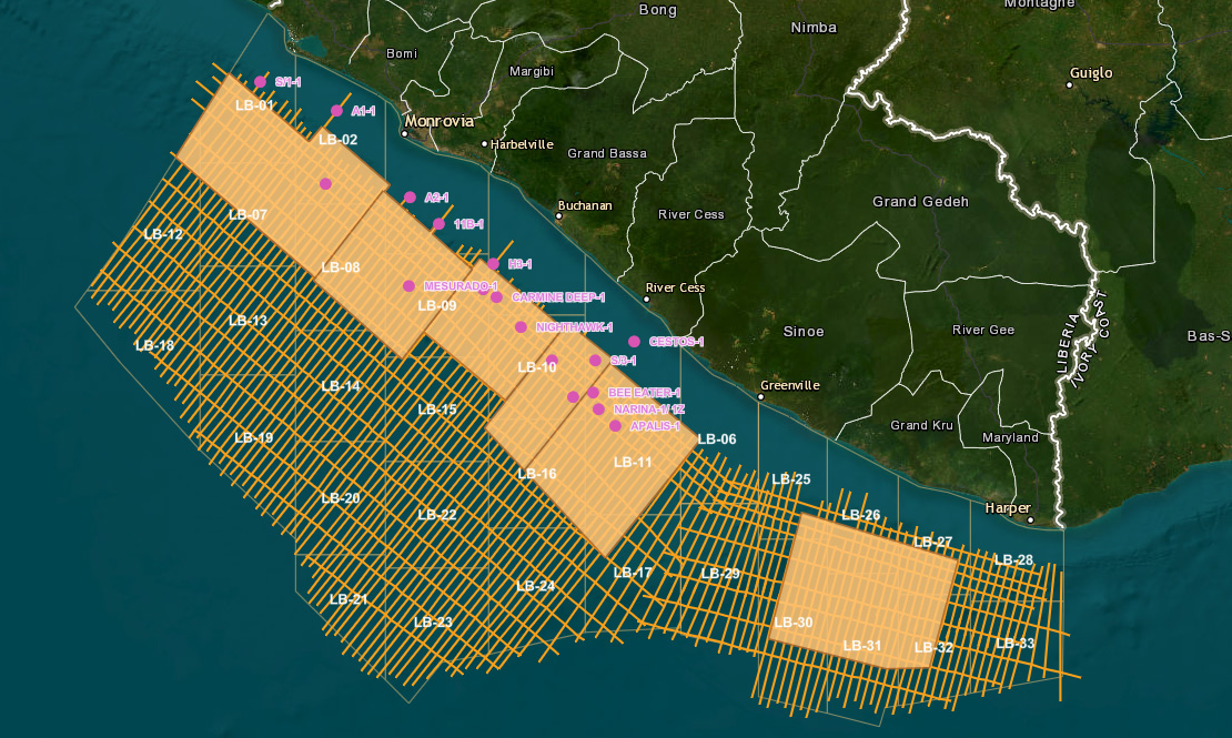 Liberia Seismic Map - 1256 x 752