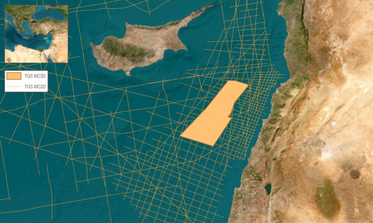 TGS Seismic Data - AME - Lebanon Map