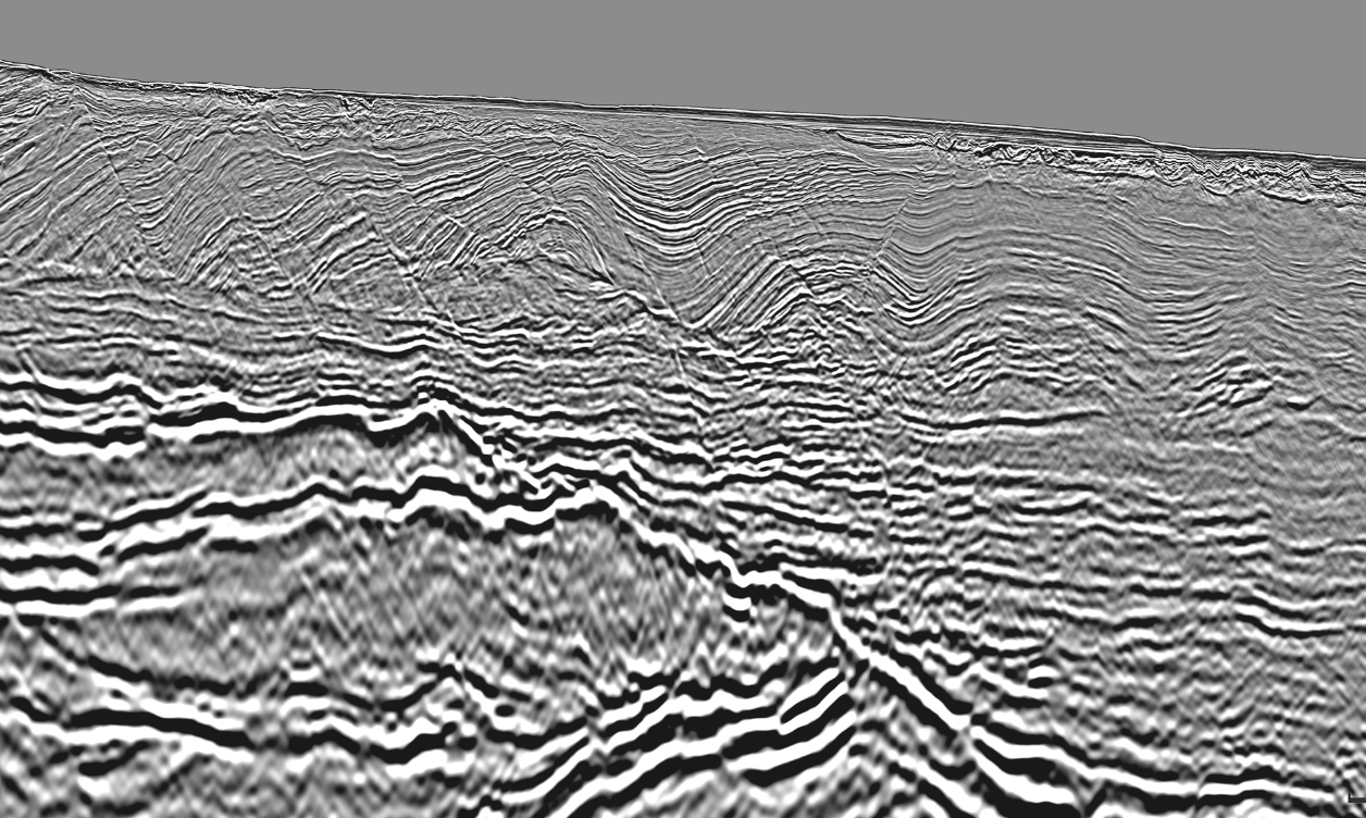 Image description_ KPSDM full stack seismic section from the Egypt Depth Merge