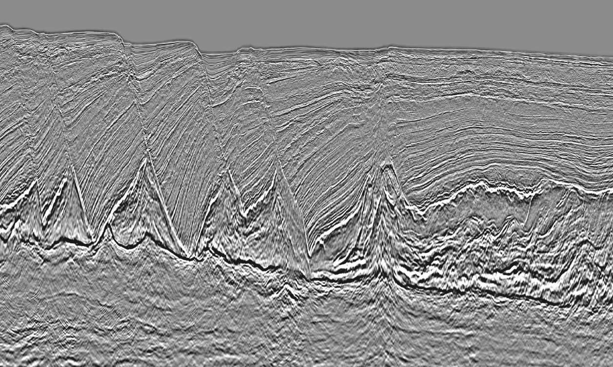 KPSDM full stack 2D seismic section in the outboard Nile Delta