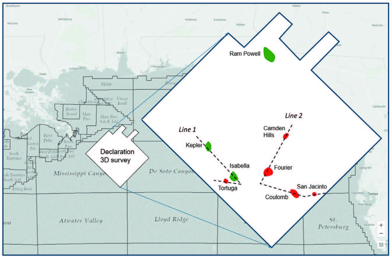 Location of the test dataset - Declaration Refocus in the offshore deepwater Gulf of Mexico